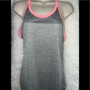Adidas silver & pink racer back tank top size medium